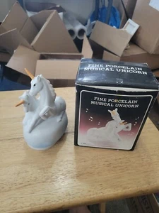 IAC International Fine Porcelain Unicorns Rotating Musical Figurine with box - Picture 1 of 7