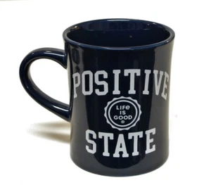 Life is Good 16 Unzen Steinzeug Kaffee Tee Becher 16 Unzen Positiver Zustand Marineblau - Bild 1 von 1