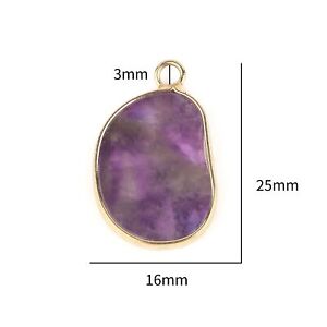 Purple Stone Amethysts Pendants - Quartz Crystal Charm Jewelry Making Supplies 1