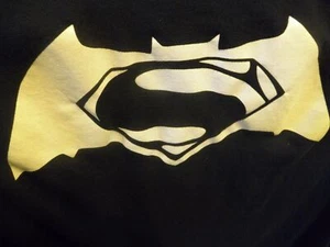 Batman & Superman Dawn of Justice T-Shirt Gr. XL Kombi Logos gelb auf schwarz - Bild 1 von 3