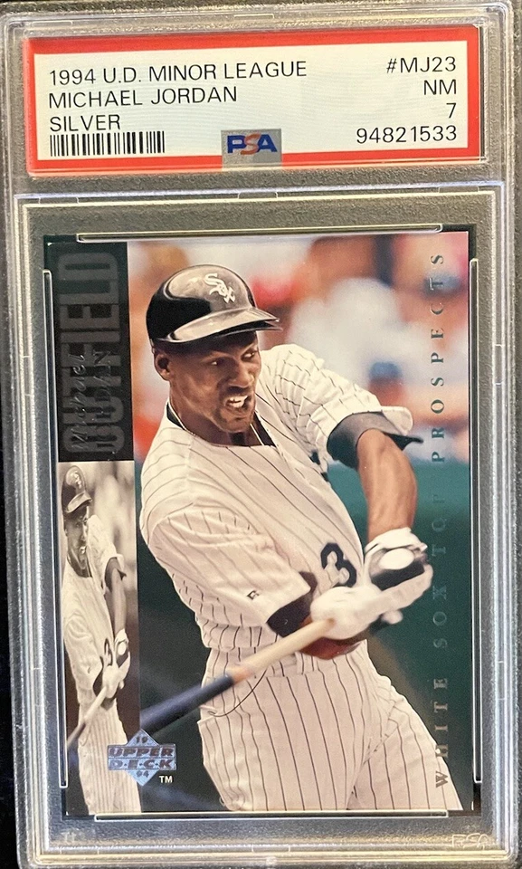 1994 Upper Deck Minor League Michael Jordan #MJ23 Silver White Sox PSA 7 NM - Image 1 of 1