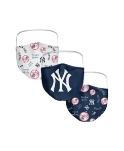 NEW - MLB New York Yankees Adult Face Masks 3-Pack (Washable & Reusable) - Picture 1 of 1