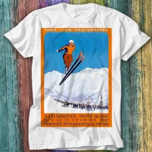 1927 Chamonix Mont Blanc Frankreich Skimeisterschaft T-Shirt Top T-Shirt 530 - Bild 1 von 2