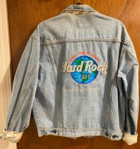 Chaqueta Vaquera Hard Rock Café San Antonio Texas Talla Mediana Vintage Años 90 Azul Jean - Imagen 1 de 17