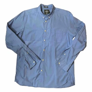 L.O.G.G. H&M Men’s L Slate Blue Fitted Button-Down 100% Cotton Shirt EUC Clean - Picture 1 of 8