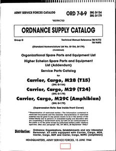 WW2 M28 M29 and M29C Weasel Parts Manual 1945 ORD 7, 8, 9  - Picture 1 of 2