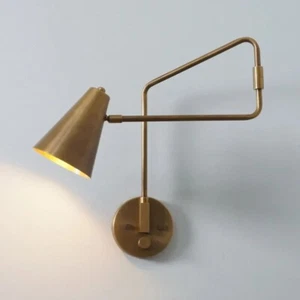 Stilnovo Style Pair Light Articulated Sconce Mid Century Brass Wall Lamp - Picture 1 of 10