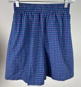 Vintage 90s Plaid Easy Shorts XS / S Ultra High Waist Colorful Checkered Relaxed - Imagen 1 de 9