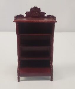 Bespaq Dollhouse Miniatures Taft Bookcase Shelf Mahogany Wood 1:12 Furniture 