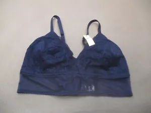 NWT Aerie Size XL Womens Blue Lace Lined Wireless Back Closure Bralette Bra 7N - Picture 1 of 7