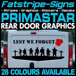 Passend für Nissan Primastar Damit wir die Armee UK GB nicht vergessen Aufkleber Grafik Camper Van - Bild 1 von 2