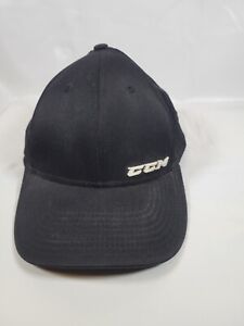 CCM Hockey Flexfit Black/White Baseball Hat. Adult S/M
