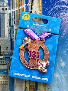 2024 Walt Disney World RunDisney Marathon Weekend Donald Daisy 13.1 Medal Pin - Picture 1 of 1
