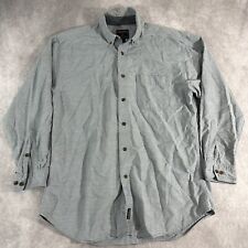 Woolrich Shirt Mens L Green Chamois Flannel Vintage Outdoors Sportsman Camping
