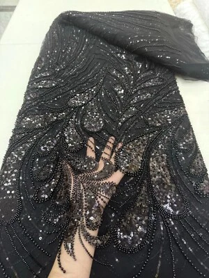 YQOINFKS Tela Lentejuelas Red Tul Encaje Bordado Nupcial Cuentas Mujeres Café 2025 Foto 1 de 4