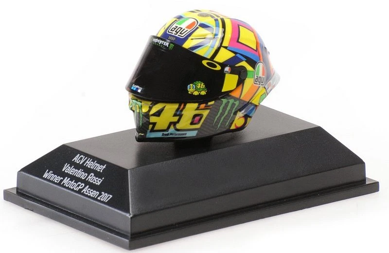 Helmet AGV Valentino Rossi Winner MotoGP Assen 2017 1/8 1:8 MINICHAMPS 399170846 - Immagine 1 di 1