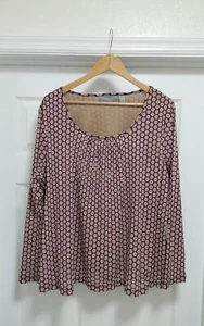 Liz Claiborne Top Women’s Size 2X Long Sleeve Geometric Lined Casual - Picture 1 of 9