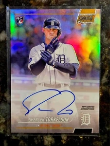 2022 Topps Stadium Club Chrome Spencer Torkelson RC Gold Refractor Auto SP /50 - Picture 1 of 3