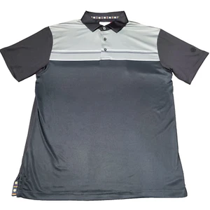 Ben Hogan Signature Polo Men M Golf Shirt Black Gray Striped Stretch Performance - Picture 1 of 10
