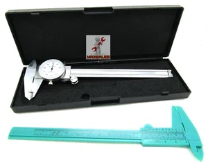 6" DIAL CALIPER STAINLESS STEEL SHOCKPROOF .001" OF ONE INCH + Vernier Caliper - Picture 1 of 2