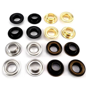 Eyelets, size 12 x 25 mm + washers, brass grommet different colour WASHABLE, ANG - Picture 1 of 2