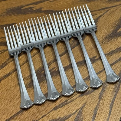 Pfaltzgraff Ashcroft Stainless 7 Dinner Forks 7 1/2” Flatware Silverware - Image 1 of 4