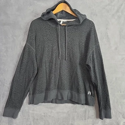 Толстовка с капюшоном Victoria's Secret XL черная серая с гепардовым принтом стандартного покроя - Изображение 1 из 4