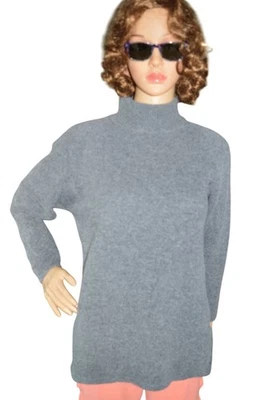 Suéter Vintage Jeanne Pierre Gris Lana de Cordero Angora Cuello Tortuga Mujer Talla Pequeña Foto 1 de 4