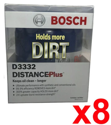 Оригинальный подлинный масляный фильтр 8 шт. для 1975-2012 Hummer Isuzu Oldsmobile Pontiac D3332 - Изображение 1 из 3