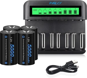Set Caricabatterie LCD - per Batterie AA AAA CD D Batterie Ni-Mh/Ni-Cd - Con Bat - Foto 1 di 12