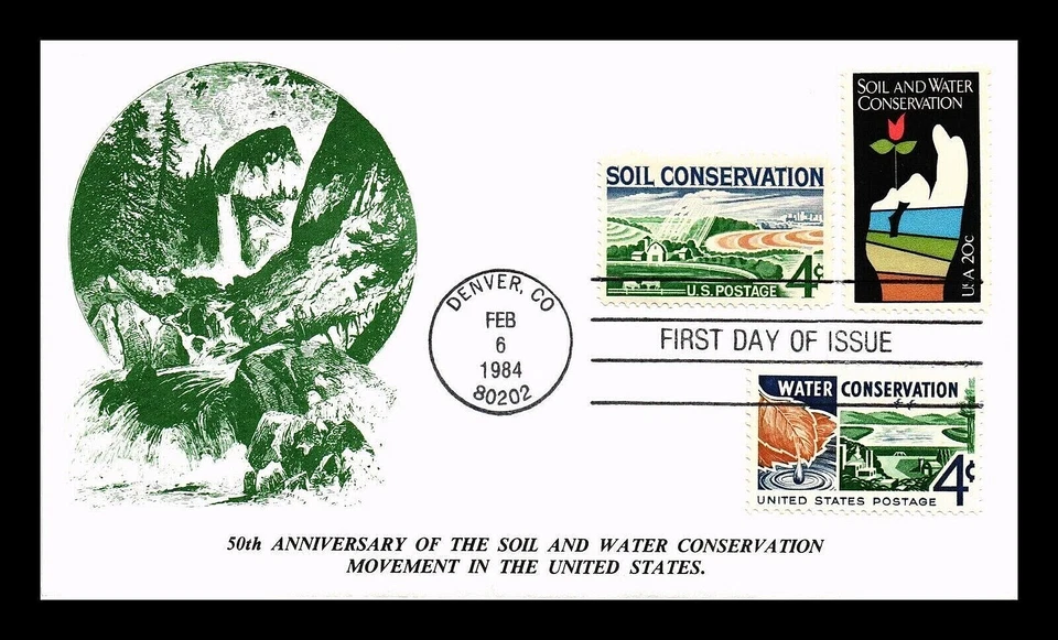 2074 20c Stamp (1984) THE CONSERVATION OF SOIL & WATER FDC FROM KMC VENTURE - Image 1 of 1