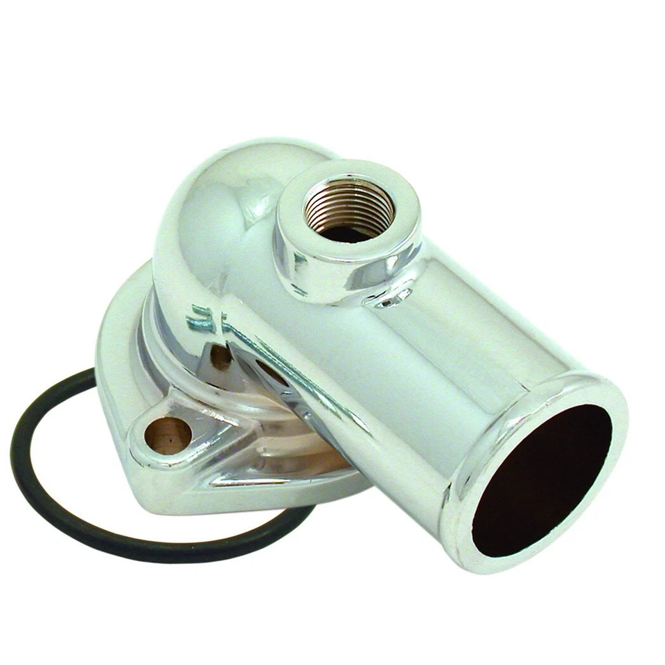 Water Neck Ford 302-351 Cleveland, 429-460 BB 3/8npt port 90 Degree Chromed - Image 1 of 1