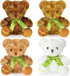 4 Pieces 8 inches Stuffed Plush Bear Soft Stuffed Bear with Bow Tie - Picture 1 of 5