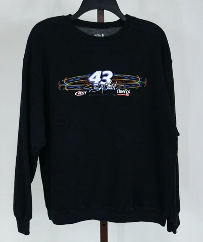 Mens Vintage Nascar Bobby Labonte Black Long Sleeve Sweatshirt Size Large Cover
