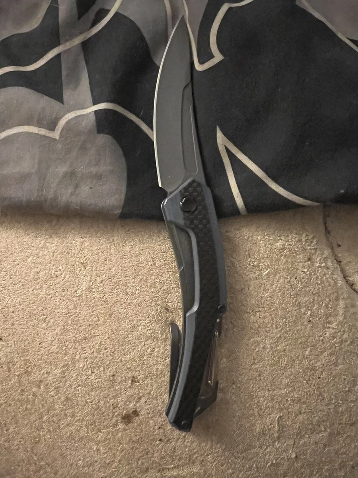 Kershaw Reverb 1225 Folding Pocket Knife W/ Carbon Fiber and Carabiner Clip - Image 1 of 1