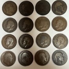 16 Great Britain Kings Edward & George V Large Pennies earliest date 1902