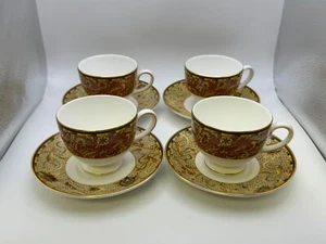 Set of 4 Wedgwood Bone China PERSIA Cups & Saucers - Picture 1 of 4