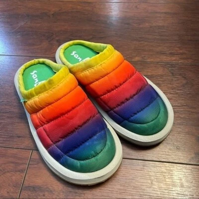 Sanuk Kids Lil Puffer Low Slip on Shoe Rainbow Size 4 - Image 1 of 4
