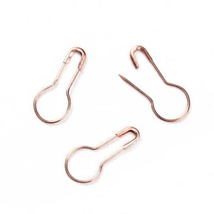 50 Safety Pins Bulb Shaped Rose Gold Plated Copper - 21mm x 9mm - Z479 - Picture 1 of 3