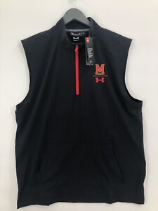Under Armour Full Zip Vest Men's Adult Extra Large Maryland Terrapins Black NWT