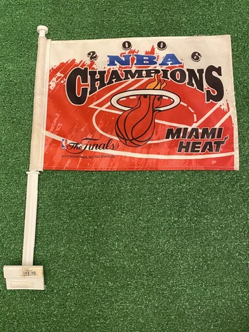 NBA 2006 Miami Heat Champions Window Car Flag 14”x11” 20” Pole Cover