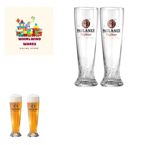 High-Quality 0.5L Paulaner Wheat Beer Glass Set - Perfect for Home Bar Enjoyment - Picture 1 of 3