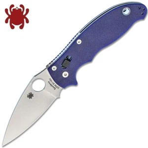 Spyderco Manix 2 CPM-S110V Satin Blade Blue/Purple G10 Handles (C101GPDBL2) - Picture 1 of 4