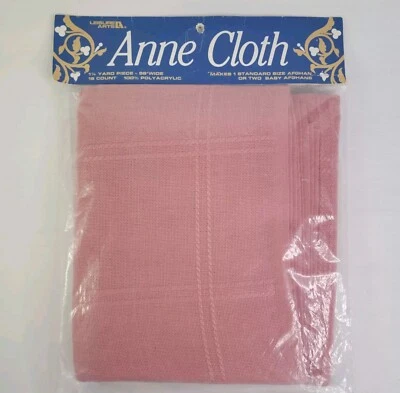 Leisure Arts Anne Cloth Afghan Cloth Pink 1 1/4 Yards 58” W 18-Count Fabric - Image 1 of 4