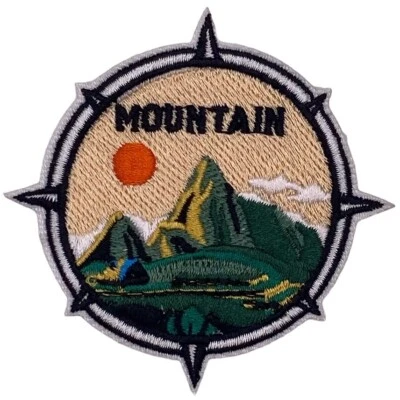 MARKENLOS Berge Wandern Patch Aufnäher Bügelbild Flicken Applikation Camping Outdoor Alpen