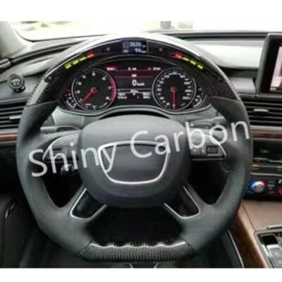 Real Carbon Fiber Steering Wheel with LED For Audi A4 A5 A6 A6L A7 Q7 2011-2016 - Изображение 1 из 2