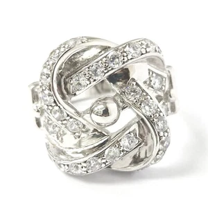 925 Silver Knot Ring Size Z Men's Cubic Zirconia Stones 15g UK Hallmarked - Picture 1 of 10