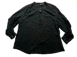 Women's shirt A.N.A size 3X 24 26 black button down long sleeve blouse NEW aa68 - Picture 1 of 7