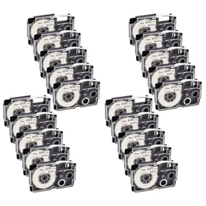 20x for Casio XR-9WE EZ Label Tape Printer KL-780 White 3/8 in for File Marking - Picture 1 of 11