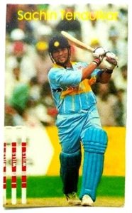 TARJETA DE COMERCIO DE CRICKET FRESCO DE LA INDIA RARA SACHIN TENDULKAR CON DATOS - Imagen 1 de 2
